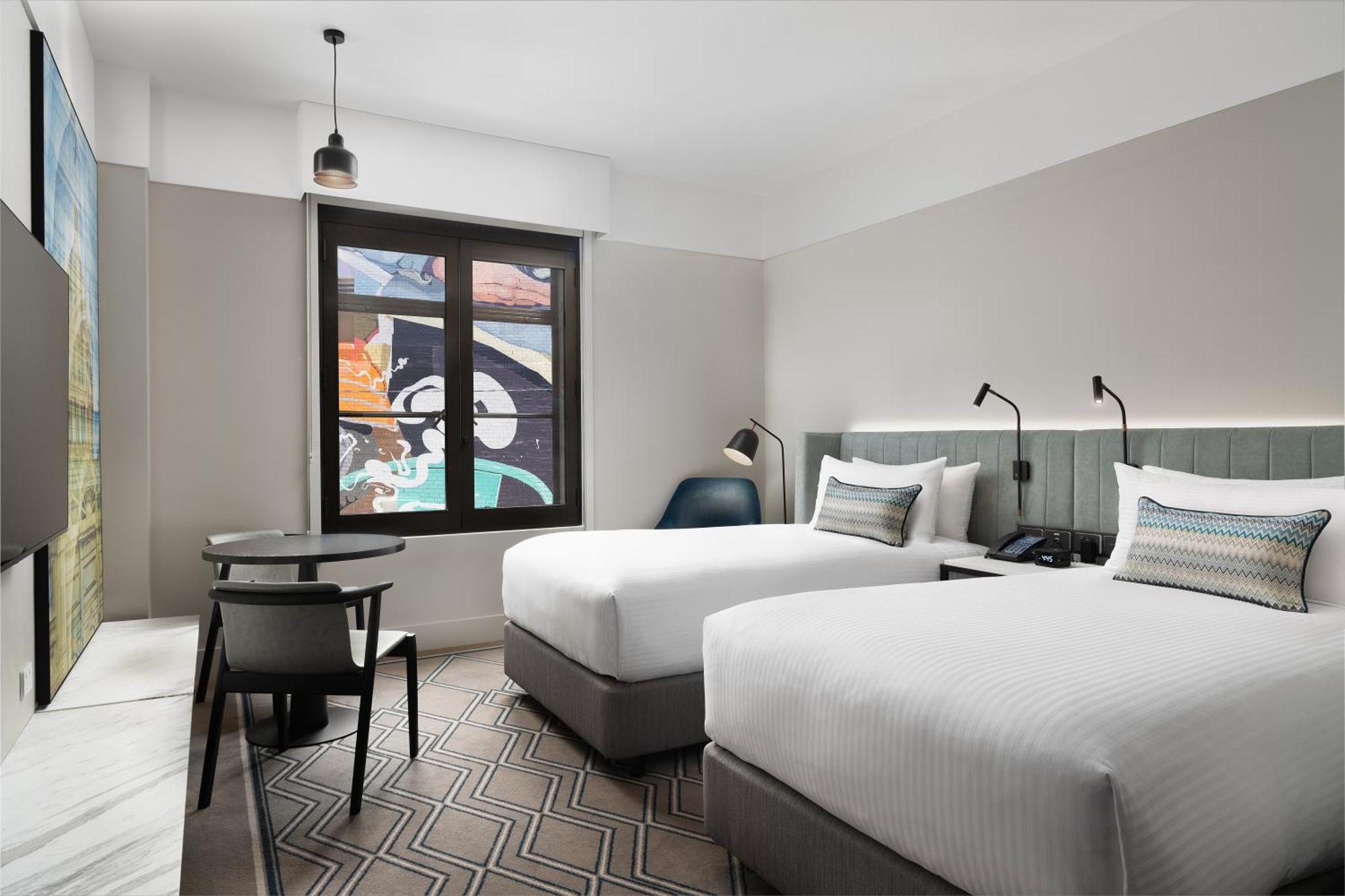 ホテル ヒルトン メルボルン リトル クイーン ストリート エクステリア 写真 A guest room at the hotel
